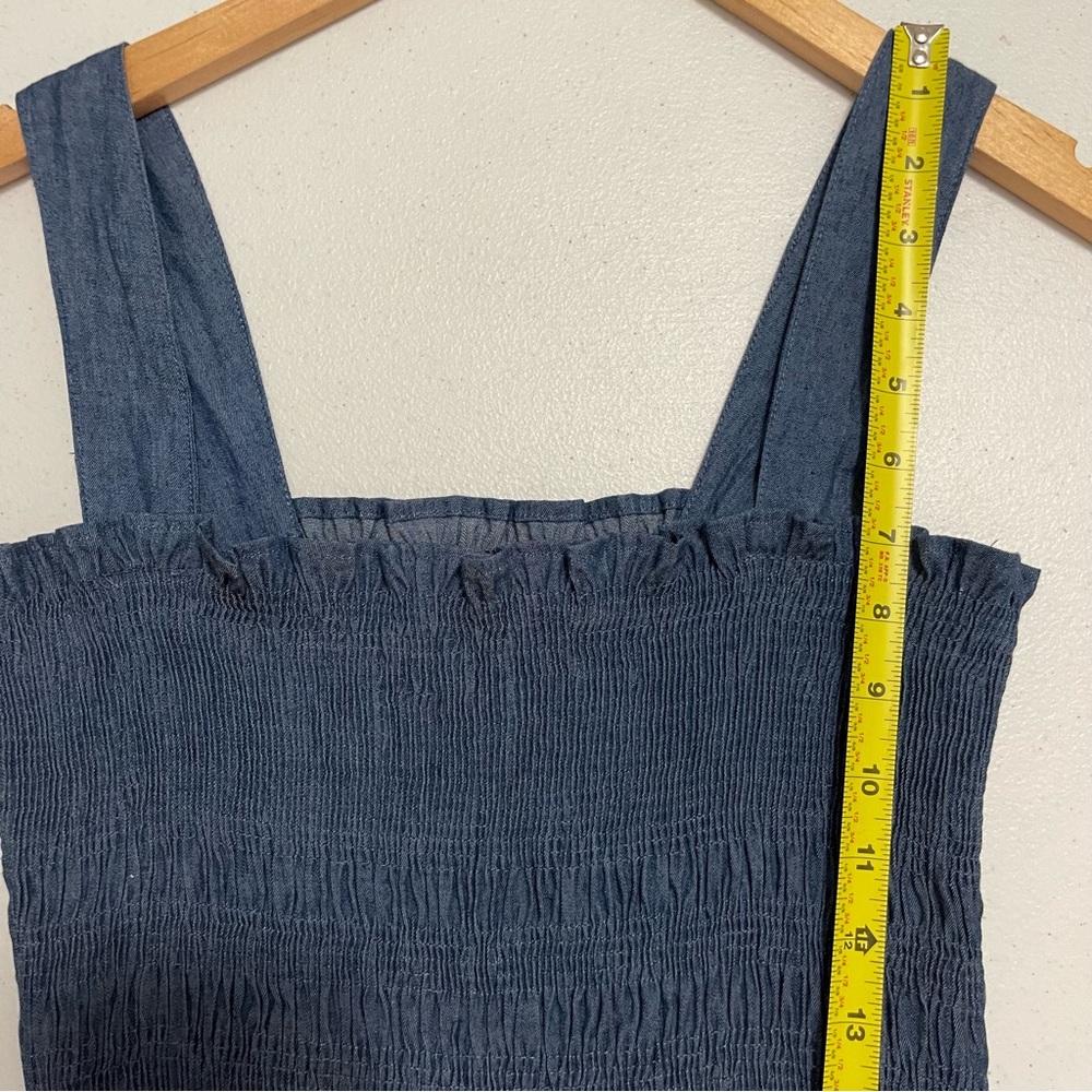Do+Be Blue Chambray Smocked Mini Dress NWT Size Small - Picture 10 of 13